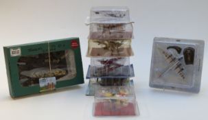 Eight Del Prado and similar approximately 1:144 and 1:72 scale diecast model aeroplanes includes