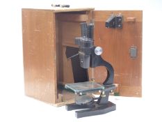 Charles Perry & Co. cased binocular microscope