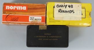 One hundred and forty Remington and Norma .357 Magnum rifle cartridges, some in original boxes.