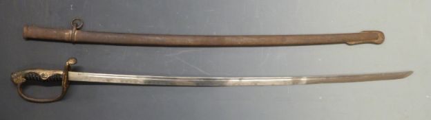 Japanese Kyu-gunto junior officer's parade sword, blade length 73cm