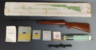 BSA Meteor .22 air rifle with scope serial number 35937, in original box with instructions