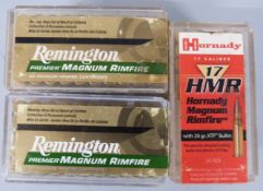 One hundred and twenty four Remington Premier Magnum Rimfire and Hornady HMR .170 rifle