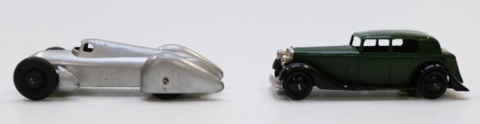 Two Dinky Toys diecast model cars Daimler Saloon 3C and Auto Union 23D