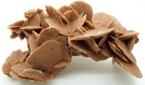 A selenite gypsum 'desert rose' composed of blades of selenite with gypsum sand inclusions, dug up