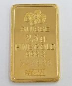 'Gold to Go' miniature gold ingot, boxed sealed with security hologram, 2.5g