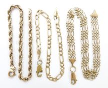 Three 9ct gold bracelets, 11g