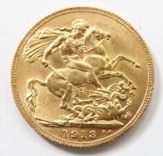 George V 1913 gold full sovereign