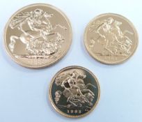 Royal Mint 1983 United Kingdom Gold Proof collection including £2, gold full sovereign and gold half