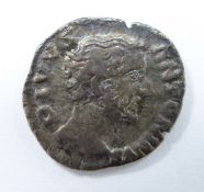 Roman Imperial coin Antonius Pius 138-161 silver Denarius, bare head, bearded bust obverse,