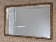 Bevelled glass mirror, 72x45cm