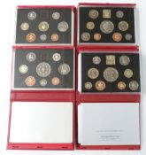 Four Royal Mint UK proof coin sets for 1993, 1994 and two 1999 examples, with certificates