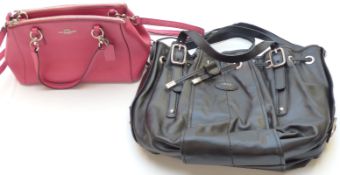 Coach handbag with three compartments and detachable shoulder strap and a black Tod's tote bag