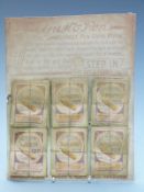 George W Hughes Ajusto advertising shop pen nib display with 36 packets of pen nibs mounted on card,