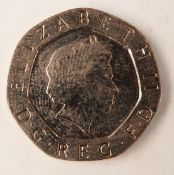 London Mint deluxe cased undated Royal Shield of Arms 20 pence coin, with certificate