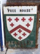 Berkeley Arms vintage pub sign, height 98cm