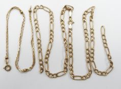 A 9ct gold chain/ necklace and a 9ct gold bracelet, 6.1g