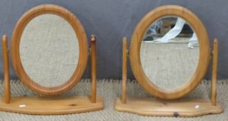 Two swing frame pine mirrors, height 46cm