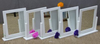 Five swing frame dressing table mirrors, height 41cm
