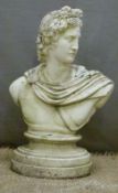 Classical style garden bust, height 54cm
