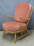Ercol retro light wood easy chair