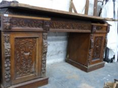 Carved oak sideboard