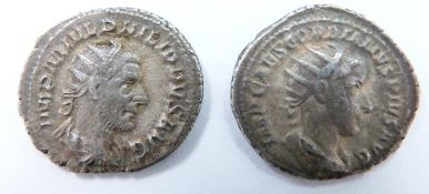 Roman Imperial coin Gordian III AD238-244, silver Denarius, crowned head obverse, Aequitas with