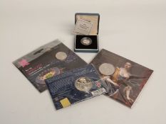 1990 UK silver proof piedfort 5p coin in case with certificate, London Olympics 2012