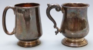 Two George V hallmarked silver christening mugs, both 1923 one Chester the other Birmingham height