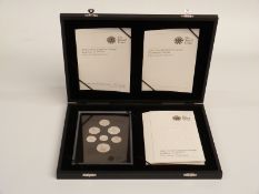 Royal Mint 2008 Emblems of Britain silver proof UK coin collection, with certificate in deluxe case