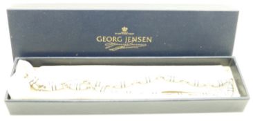 Georg Jensen necklace made up of oval links with line decoration, designed by Lene Munthe, in