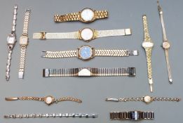 Eleven various ladies and gentleman's wristwatches including Rado, Rotary, Accurist etc