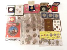 A collection of UK and overseas coinage, includes some sets UK Royal Mint etc, crowns and some