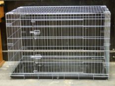 Three dog cages or crates, 124 x 76 x 83cm
