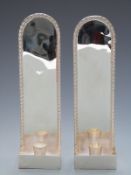 A pair of Walter Vernon modern hallmarked silver wall mounted candle sconces, London 1996 maker's