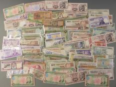 A collection of Middle Eastern, Turkish etc bank notes includes some crisp and uncirculated