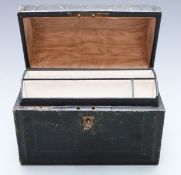 E Byam Victorian or early 20th century dome topped leather writing case, width 17cm.