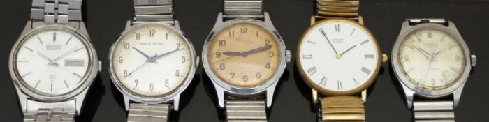 Five gentleman's wristwatches comprising Smiths Astral, Bieri, Winegartens, Seiko 6932-7000 and a