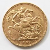 Edward VII 1906 gold full sovereign