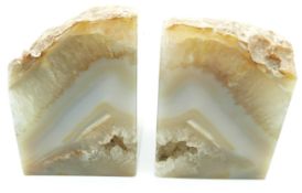 A pair of agate bookends