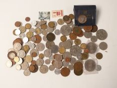 A collection of UK and overseas coinage, pre Euro holiday change, early decimal, modern crowns etc