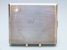 George V Mappin & Webb hallmarked silver cigarette case, Birmingham 1926, length 9.5cm, weight 141g