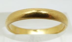 Victorian 22ct wedding band/ ring, London 1891, 2.9g (size K)