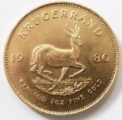1980 gold full Krugerrand