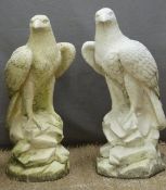 Pair of gate top or garden eagles, height 60cm