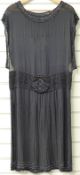 Art Deco flapper dress with beaded jet or similar belt, hem etc