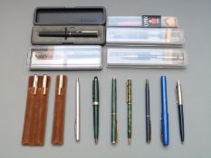 Fifteen various ballpoint pens including Parker, Pen Quest, Faberge Lynx etc, some in original