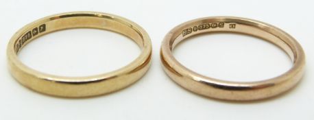 Two 9ct gold wedding bands, 4.7g