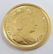 2008 gold 1/20 oz miniature Angel coin, with certificate