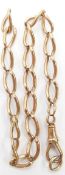 Victorian 9ct rose gold bracelet/ section of fob chain, 12.6g, L24cm