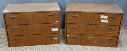 Two retro G Plan or similar chests of drawers, W75 x D40 x H52cm